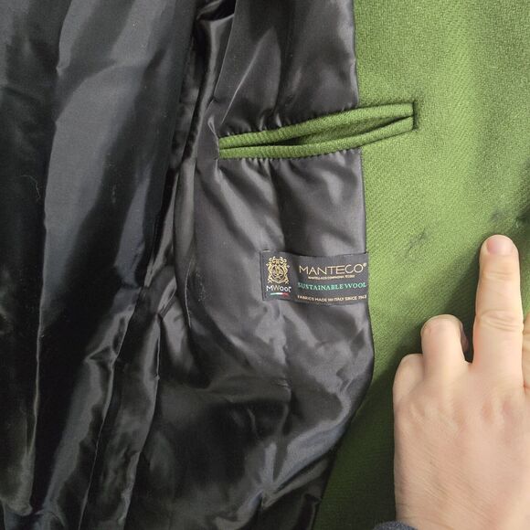 Thakoon Women's Virgin Wool Long Coat Deep Green Size L Cozy Elegance NWT $598 - Picture 5 of 13